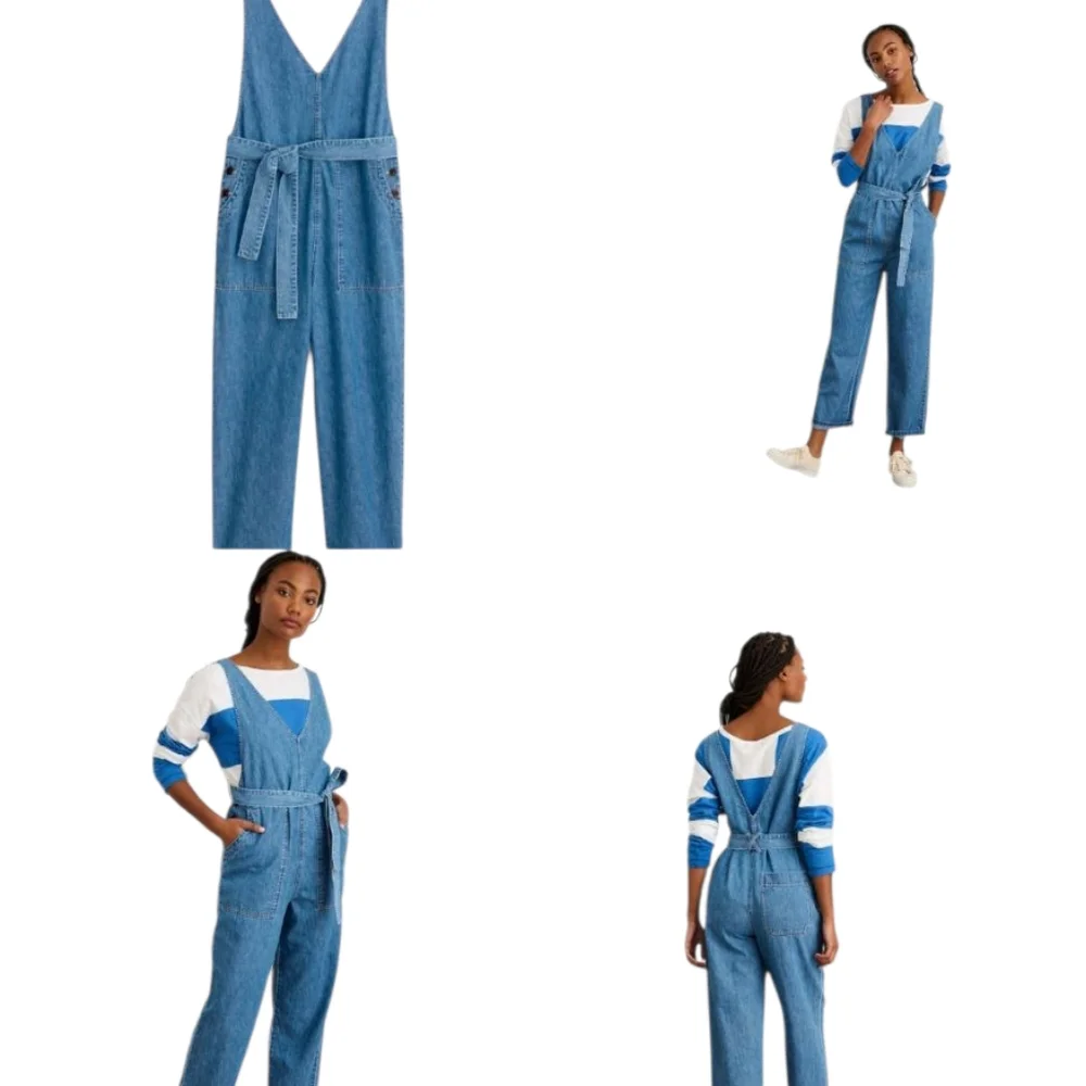 NWT ALEX MILL Ollie Belted Overalls In Denim Jumpsuit Small New - Picture 12 of 13